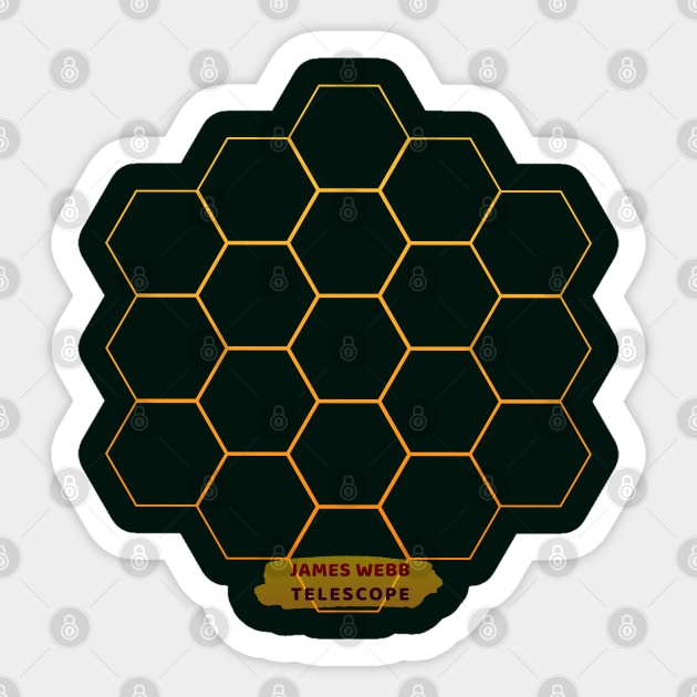 James Webb Space Telescope: JWST V02 Sticker by Da Vinci Feather